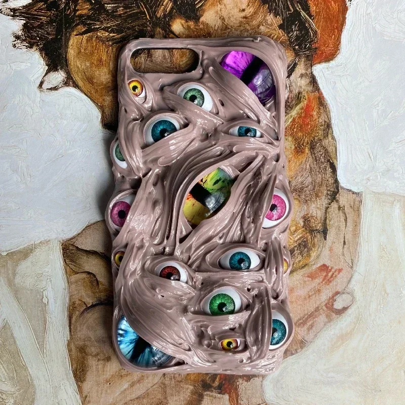 4015 Original Handmade Customized Phone Case 3D Cthulhu Eyes Horror Gothic Punk Dark Cthulhu Halloween Gift Cell Phone Case