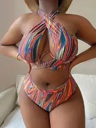 2026 Push Up Bikini Printed Swimsuit Women Plus Size Swimwear Female High Waist Bathers Bathing Swimming Swim Suit Beachwear