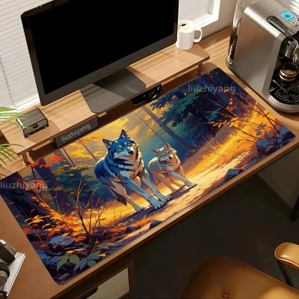 Animais família mouse pad grande computador escritório jogo tapete de mesa xxl borracha antiderrapante costurado borda pc teclado tapetes de mesa longa