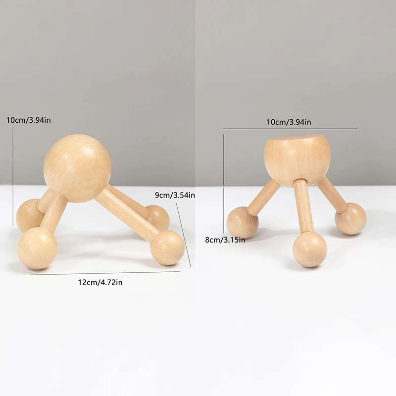 1 pçs pescoço volta 3/4 pernas rolo de massagem cabeça de madeira couro cabeludo massageador polvo garras relaxar spa ferramentas para o crescimento do cabelo alívio do estresse