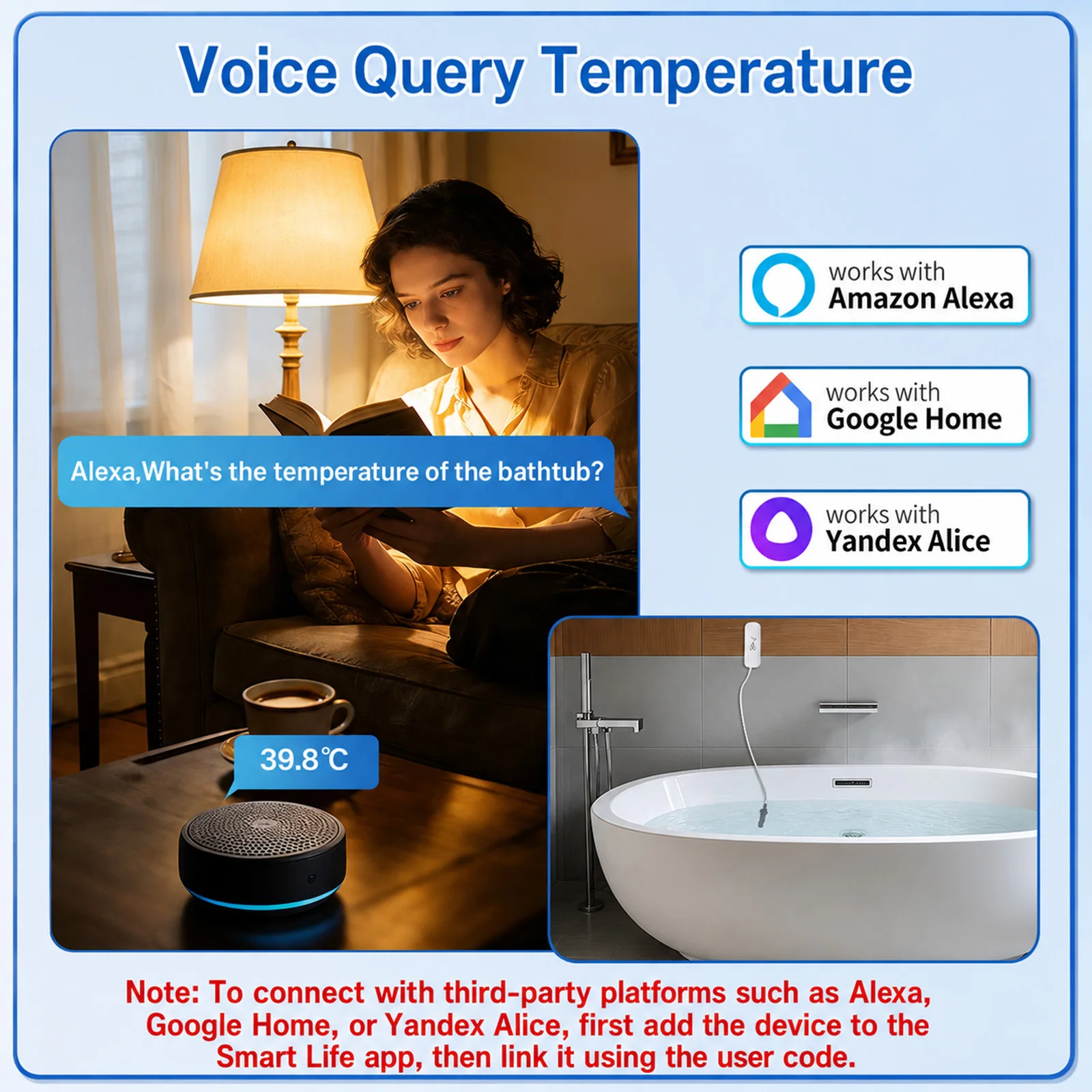 Tuya Zigbee WiFi Temperature Humidity Sensor with External Probe, Smart Home Compatible with Smart Life Google Home Alexa view 5