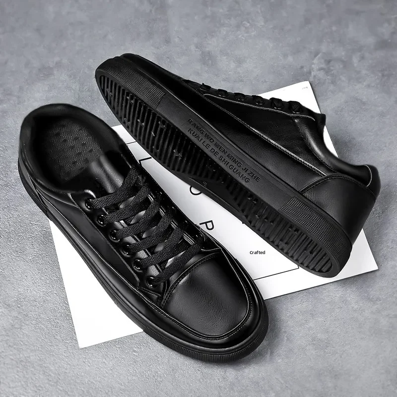 winter Men's Casual Sport Shoes Breathable Work Shoes for Kitchen Spring Summer Autumn Wear Leather Shoes Rubber Sole Flat Heel
