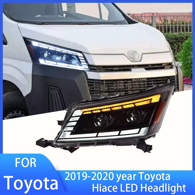 

Поп-фары из 2 шт. для Toyota Hiace, светодиодные фары 2019-2020, фары Hiace DRL, указатель поворота, дальний свет, проектор «ангельский глаз» Len