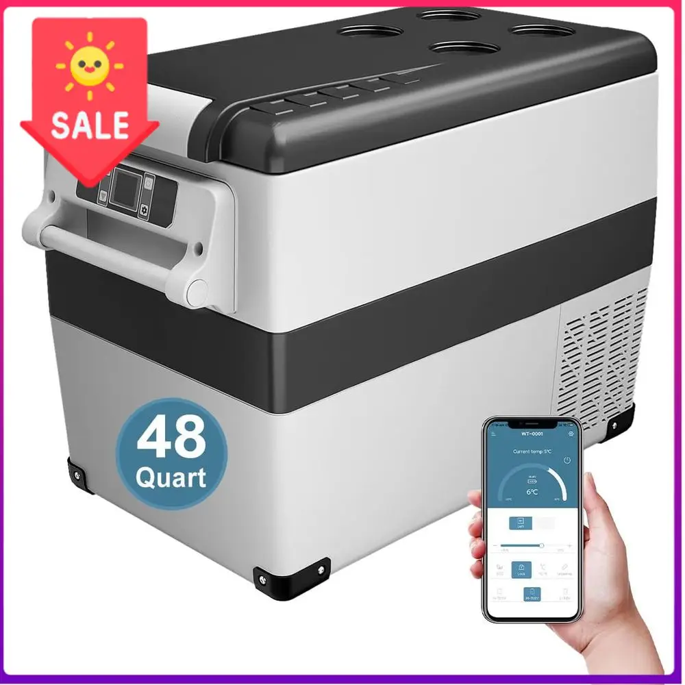 

Бестселлер: Портативный электрический холодильник на 12 В, 48 кварт, для питания от сети переменного/постоянного тока, подходит для автомобилей, домов на колесах, кемпинга и лодок, с управлением через приложение, T