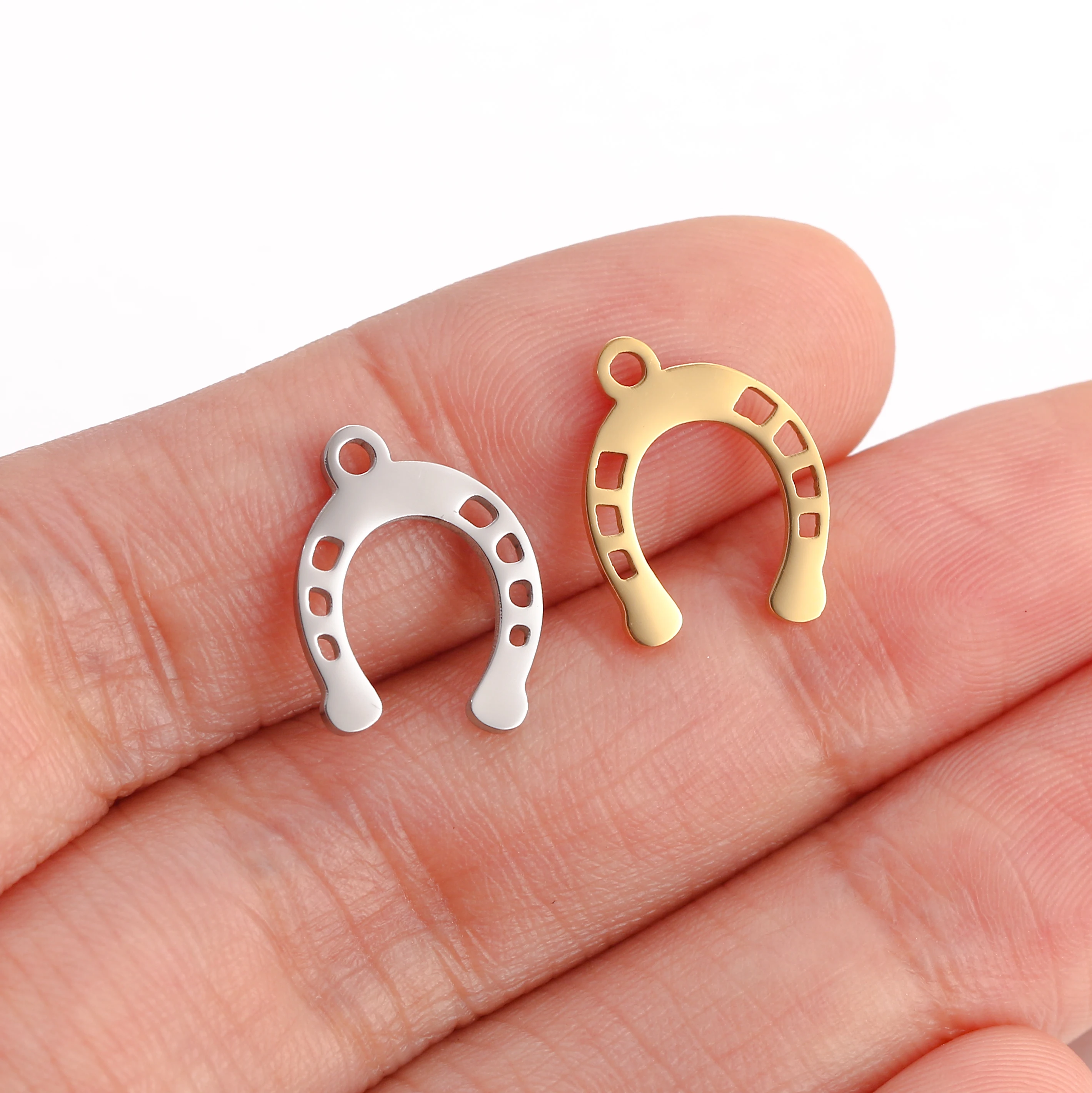 5pcs/Lot Stainless Steel Pendant of U-shaped Horseshoe Charms forEarrings Necklace Bracelet Making Jewelry Accessorie Supplies