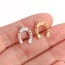 5pcs/Lot Stainless Steel Pendant of U-shaped Horseshoe Charms forEarrings Necklace Bracelet Making Jewelry Accessorie Supplies