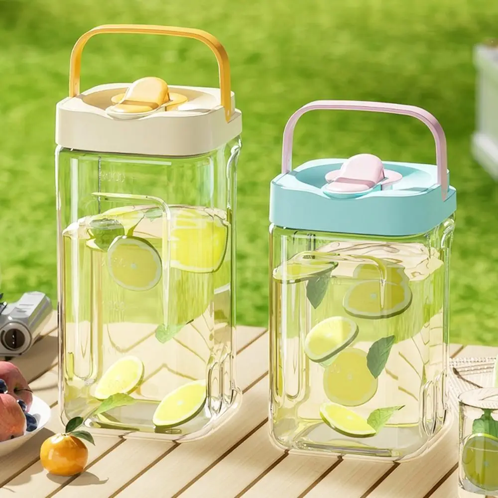 2.5L/3.5L Water Bottle with Faucet Portable Large Capacity Refrigerator Cold Kettle Transparent Cold Water Bottle