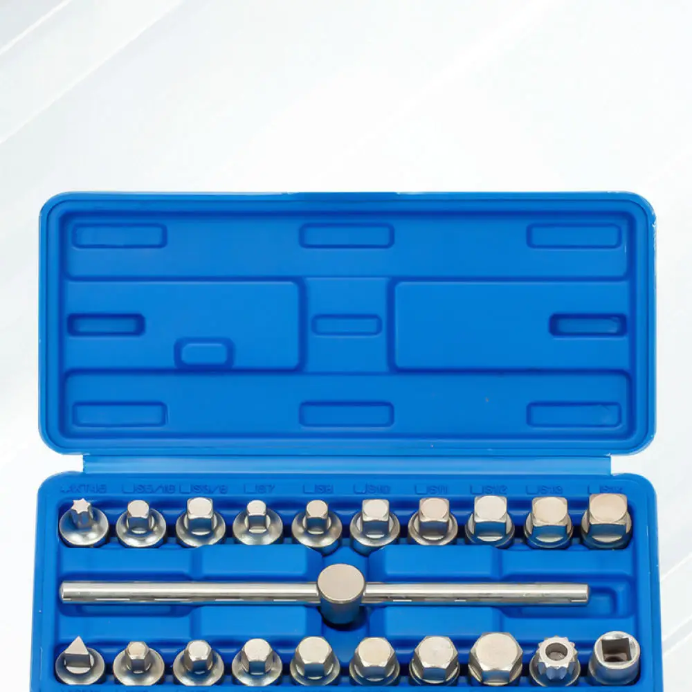 Professional Car Oil Drain Plug Socket Set Automotive Gearbox Sump Bolt Extractor Kit For Yishun Engine Repair Hardware