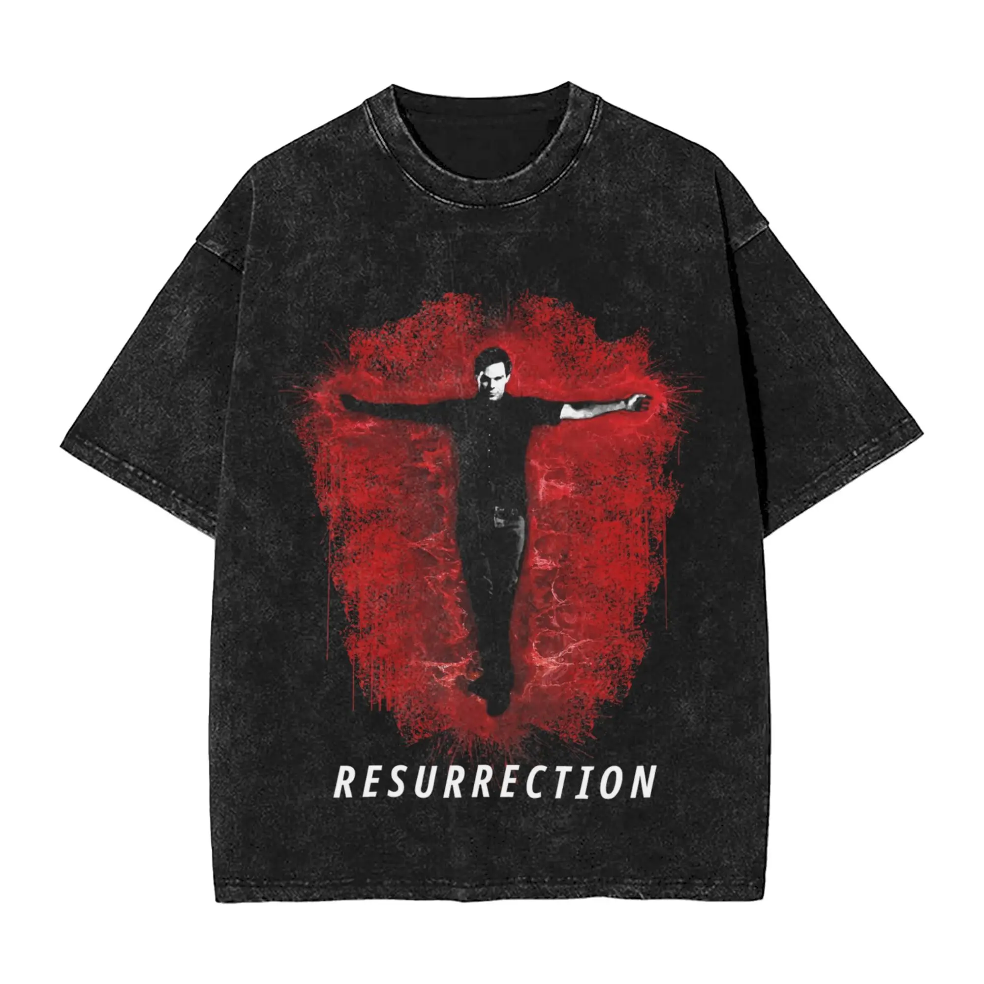 

Dexter Resurrection Washed T Shirt Vintage Streetwear Men Women Dexter Morgan Oversize T-Shirts Tee Short Sleeve