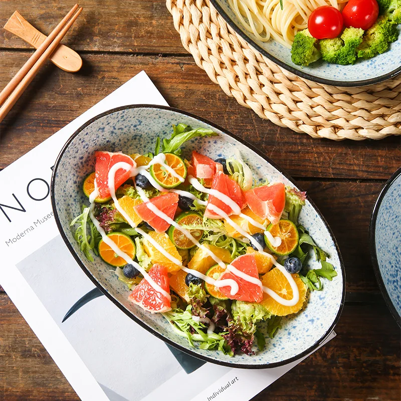 japanese-style-sea-ripples-ingot-bowl-oval-noodle-bowl-creative-salad-bowl-special-ceramic
