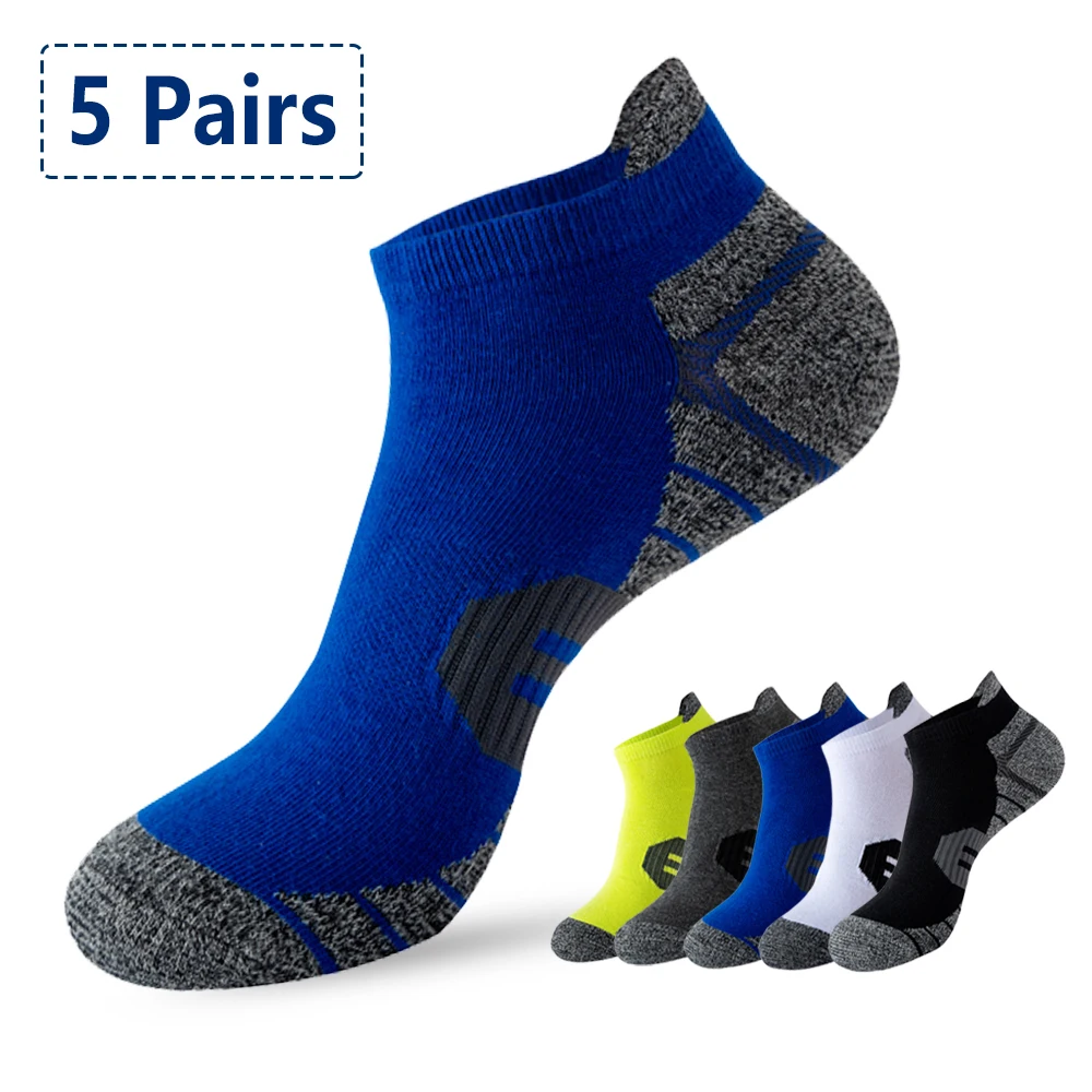 5 Pairs/Lot Men Sport Socks New Anti-sweat Women Gym Socks Men Breathable Cycling Socks Quick Dry Unisex Fitness Socks Set