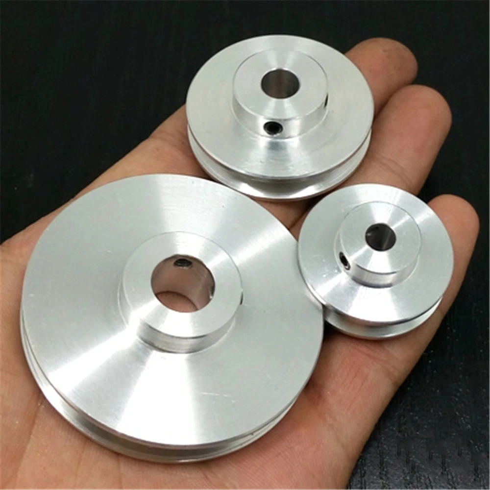 Aluminum Alloy V-Groove Pulley DIY Motor Lathe Drilling Machine Unpowered Spindle Pulley 5-16MM Hole H8 Precision Accessory