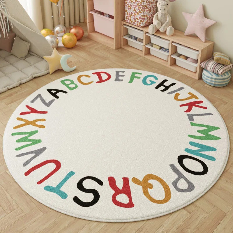 VIKAMA Cartoonish Cute Round Carpet For Living Room Coffee Table Bedroom Bedside Tatami Computer Chair Cushion Home Decoration