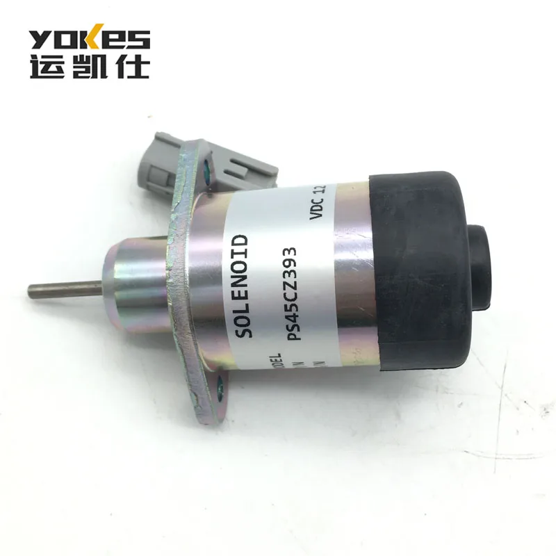 high quality Kubota V2607 V3307 12V fuel shut-off solenoid valve 1E369-60011 PS45CZ393 Excavator parts Stop Solenoid