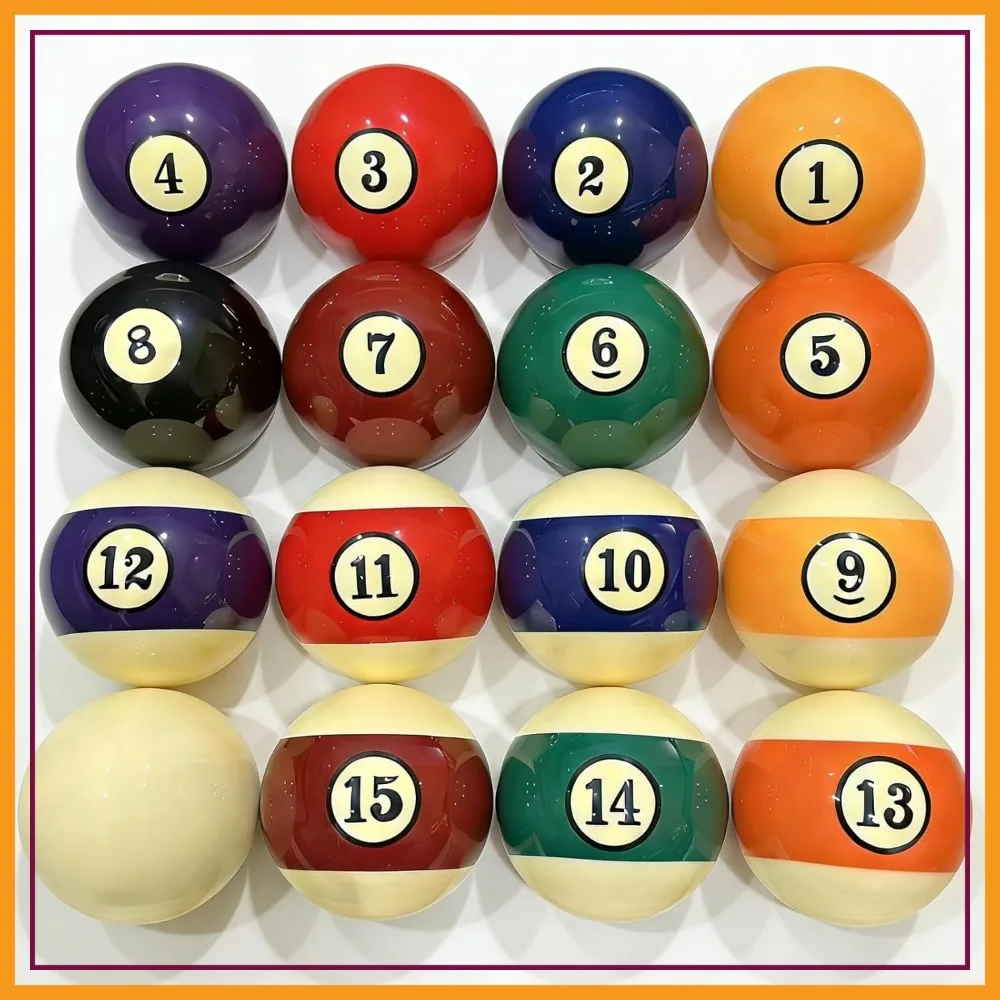 

16-Piece Premium Resin Pool Balls, 2-1/4 Inch Regulation Size for Professional & Home Tables