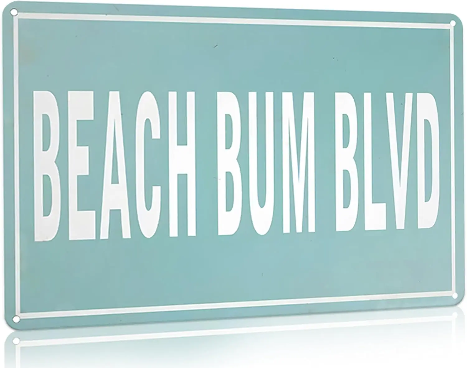 Vintage Summer Beach Sign Bum Blvd Tin for Lake House Coastal Beachy Room Cottage Cabin Deck Decor  (3113)