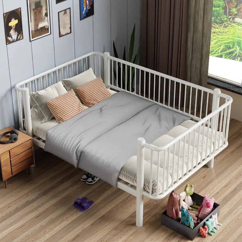 household white bed frames with railing safe practical modern 160x200 single bed sturdy camas y armazones de cama room furniture