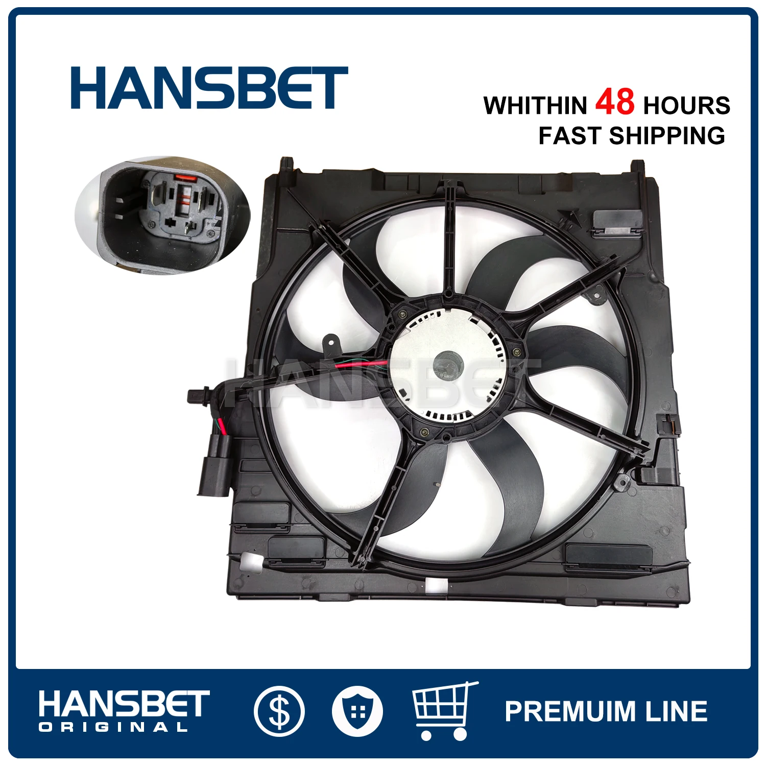 

Radiator Cooling Fan Assembly 400W For BMW X5 E70 3.0si 4.8i N52 N62 2007-2010 17427598738 17427598740 HANSBET