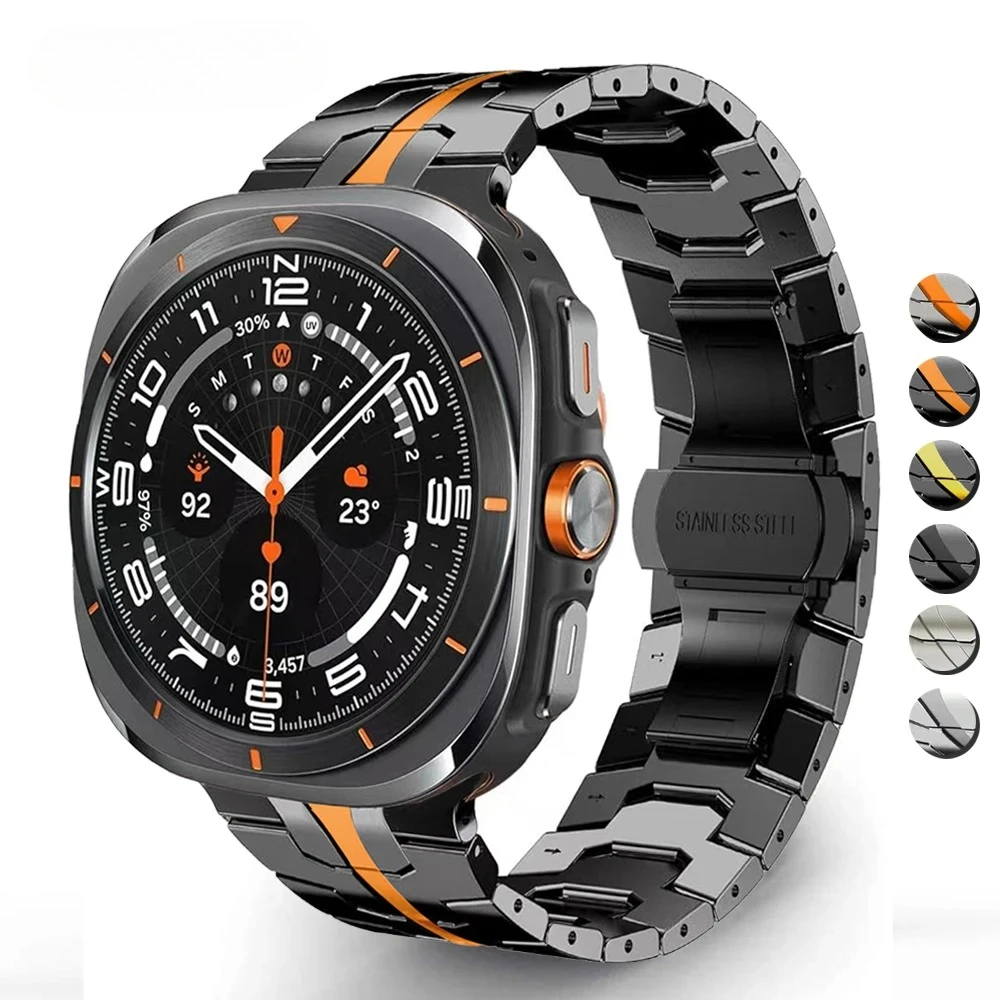

Men Bracelet Luxury Metal Strap Band for Samsung Galaxy Watch Ultra 47mm for samsung 7 ultra GALAXY ULTRA 47MM Correa