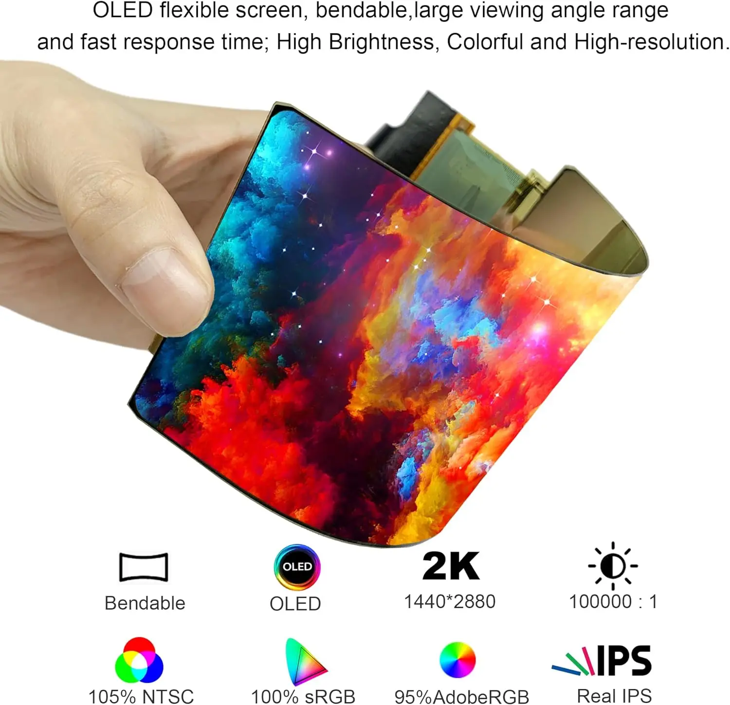 Wisecoco 6 inch Flexible OLED Display 2880x1440 2K AMOLED For Raspberry Pi IPS Screen High Brightness MIPI Controller Board 60hz