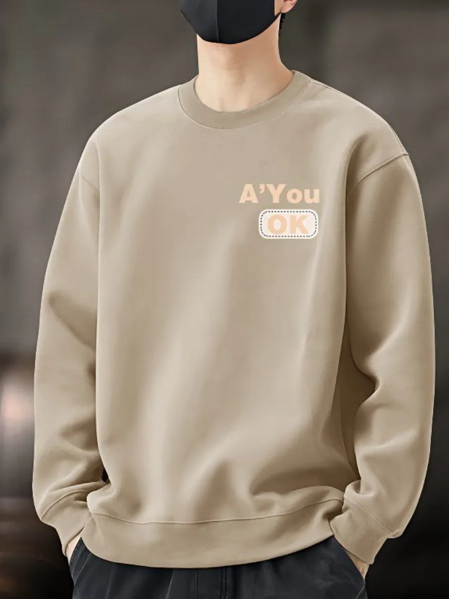 

Новинка 2025, мужской круглый свитшот на подкладке Ne Fce, повседневный свободный крой, длинный свек, серебристый бархатный теплый топ на осень-зиму