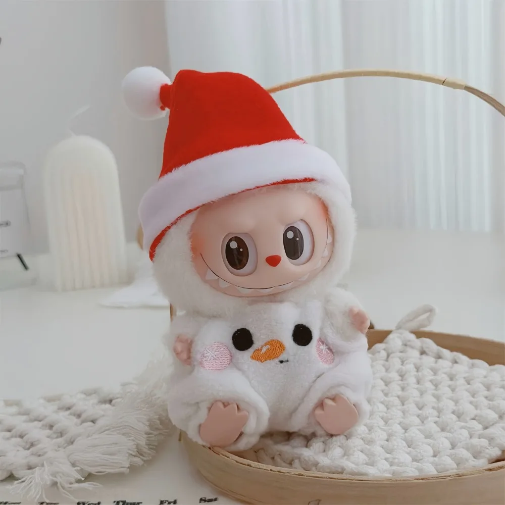 For 15/17CM Labubu Doll Clothes Christmas Costumes Dress Up Dolls Accessories Sitting Party Game Christmas Birthday Gift Toys