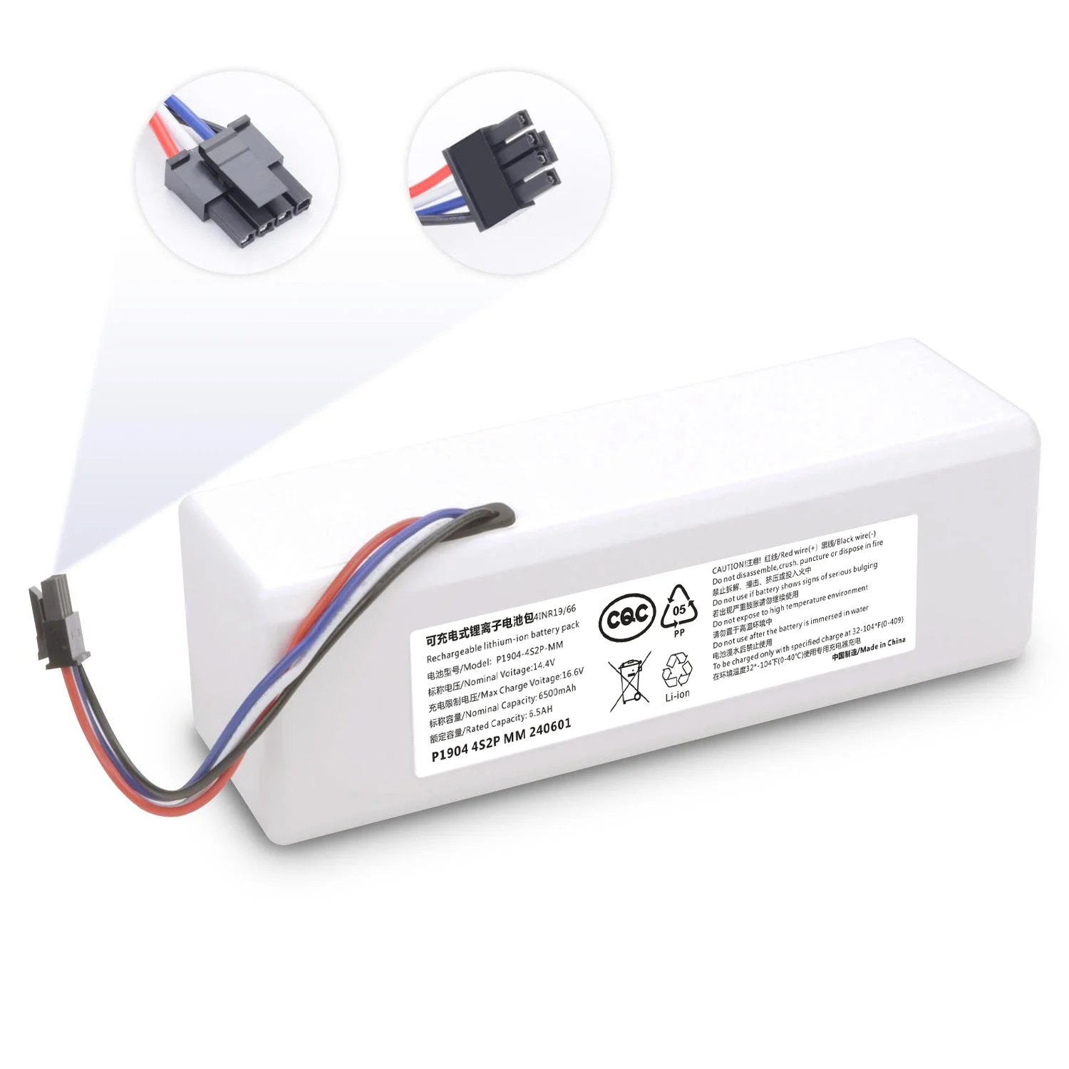 

Original STYTJ01ZHM Battery P1904-4S1P-MM for Xiaomi Mijia 1C Robot Vacuum Mop Cleaner Accessories 14.4V 18650 Battery