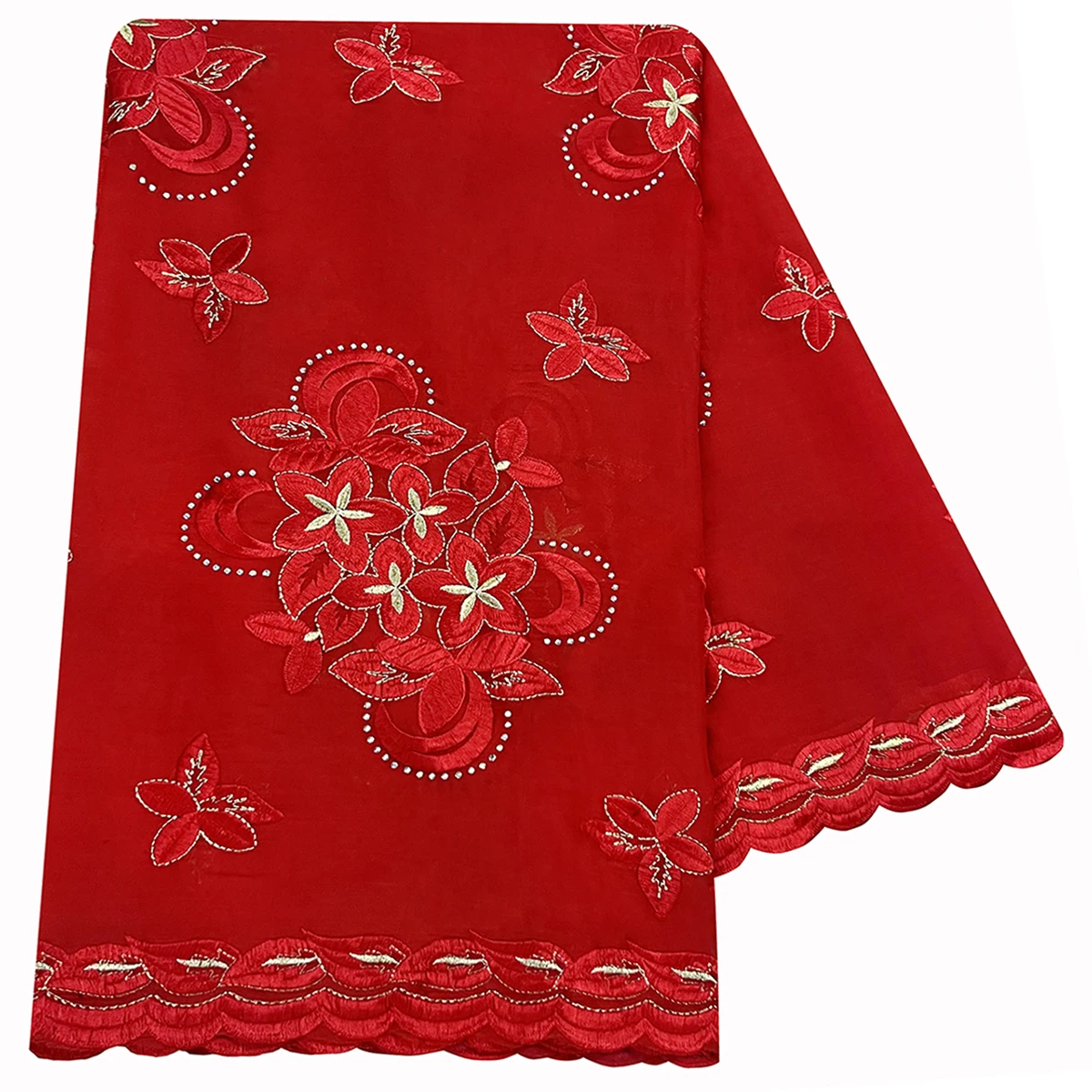 High Quality 100% Cotton Fabric Rayon Cotton Thread Eembroidered Scarf African Women Hijab Muslim Scarf Dubai Excellent Style