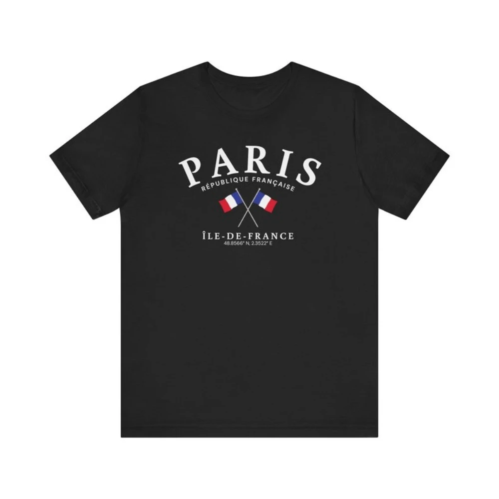 Paris Souvenir Clothing Paris Gift T-shirt Paris Style Shirt France Travel Tee Women Fashion Casual Crewneck Cotton Short Sleeve