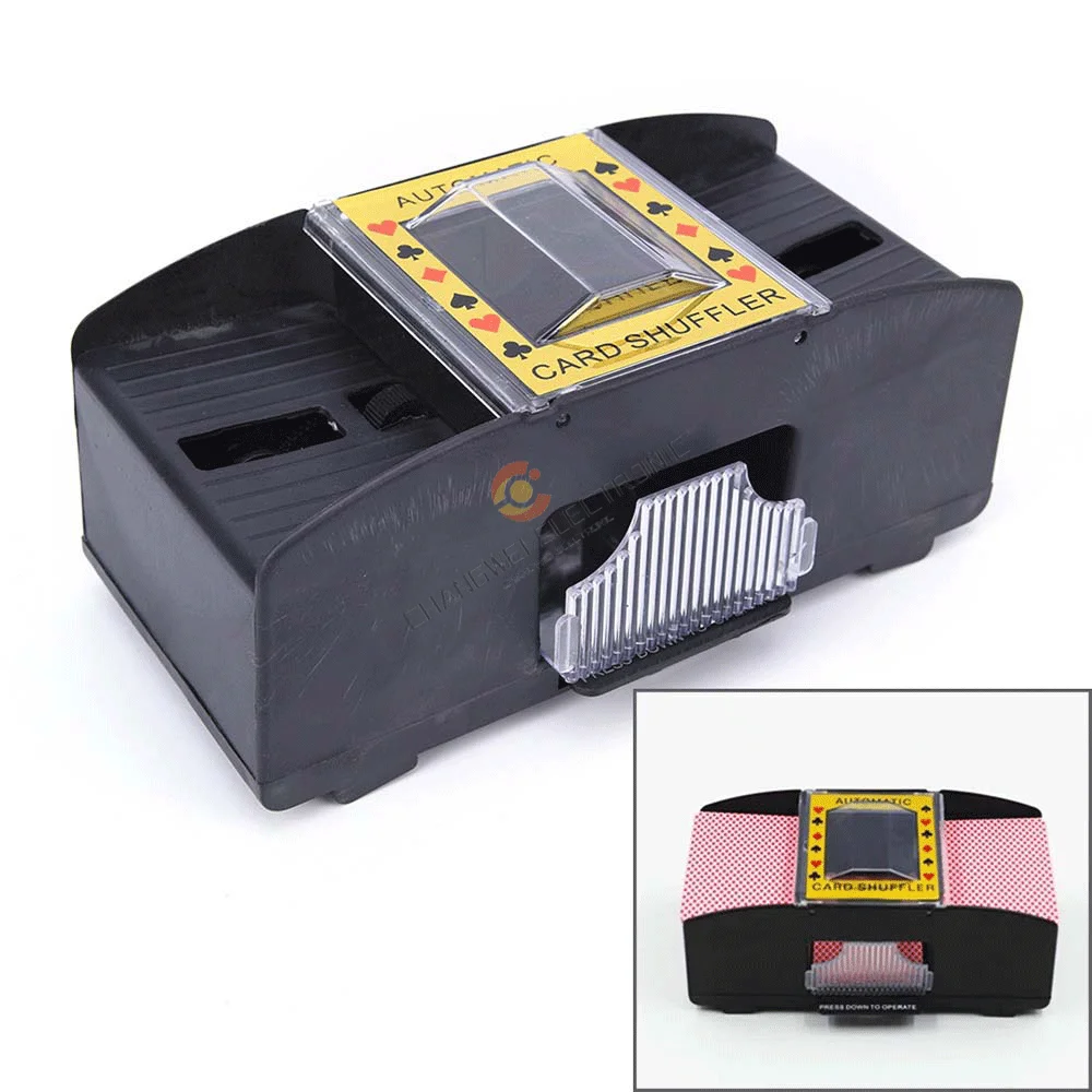 

Automatic Poker Card Shuffler Board Games Battery Operated Playing Cards Shuffle Battery + USB Power Supply