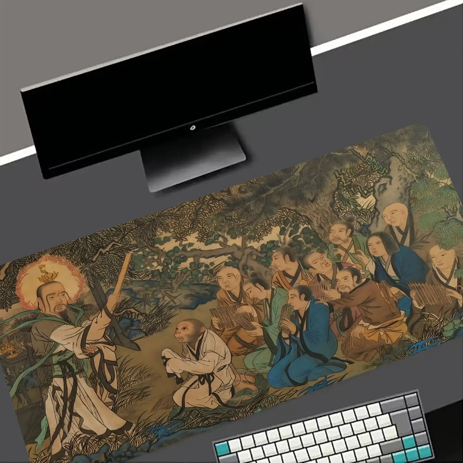 

Коврик для мыши B-Black Myth Wukong XXL, новый, для дома и офиса, из натурального каучука, противоскользящий, для игр