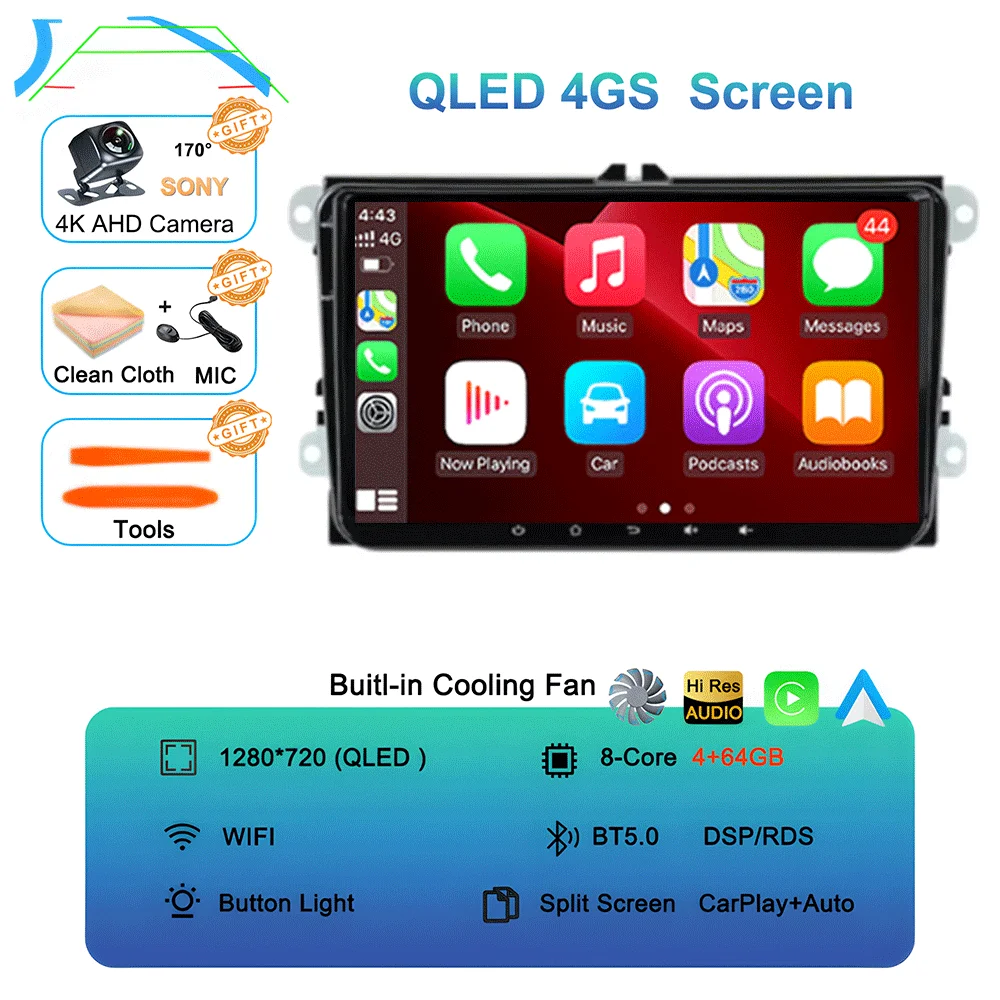 9 "Android 15 Autoradio Voor VW/Volkswagen/Golf/Polo/Tiguan/Passat/B7/B6/Seat/Leon/Skoda/Octavia GPS Navigatie Multimedia Speler