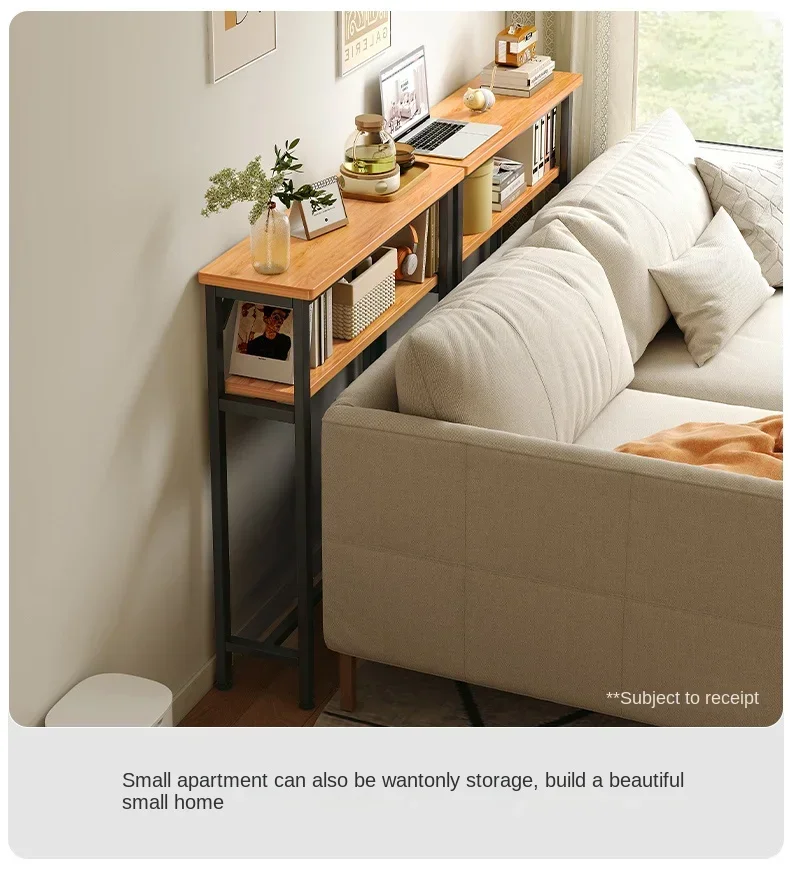 Simple Modern Sofa Gap Super Narrow Side Table Stitching Storage System Living Room Bedside Multi-functional Tea Table