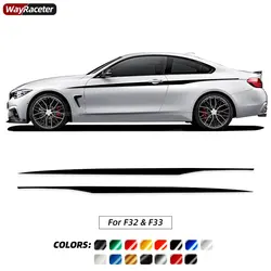 2 Pcs Door Side Upper Stripe Sticker Carbon Fiber Waist Line M Performance Decal For BMW 4 Series F32 F33 M4 F82 F83 420 435