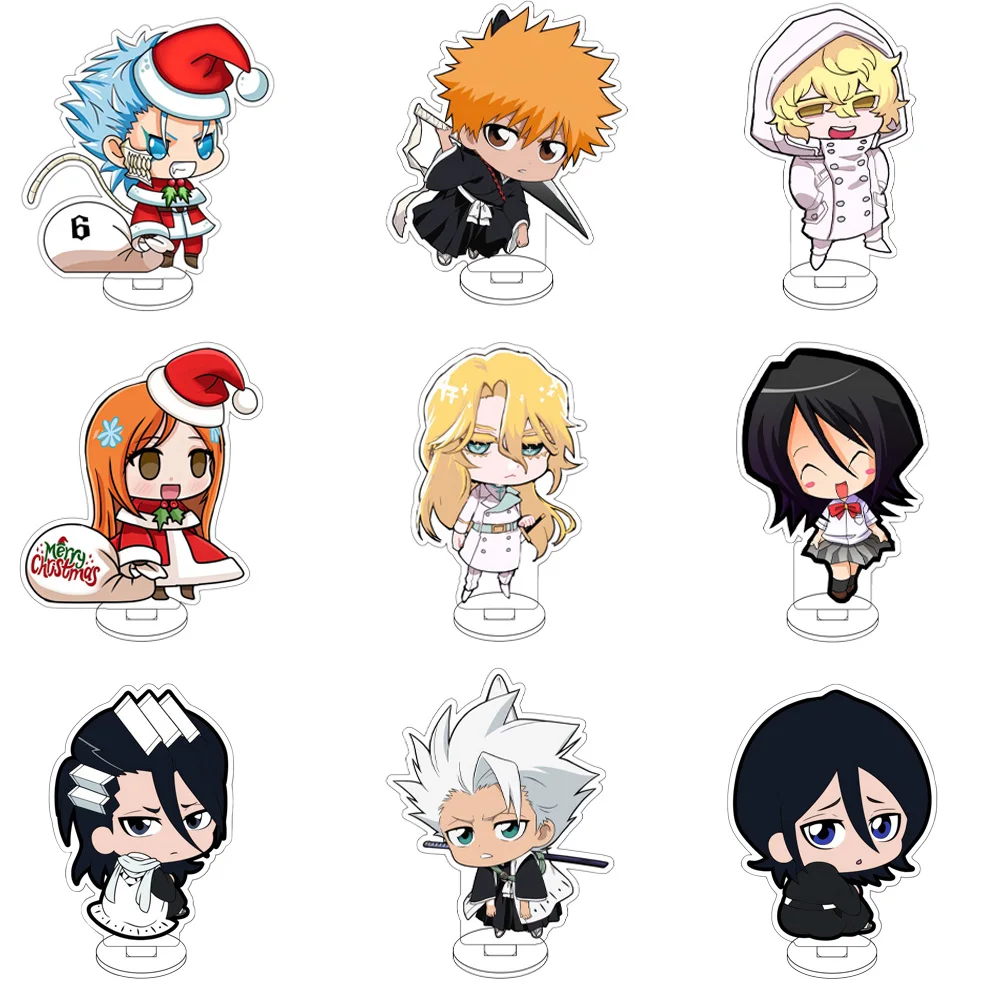 10CM Anime BLEACH Figure Stand Model Grimmjow Jaegerjaques/Urahara Kisuke/Kurosaki Ichigo Cute Desk Decor Standing Sign Gifts
