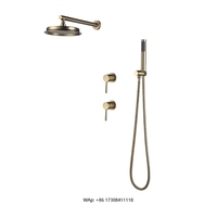 Dual Handle Thermostatic Shower System Rainfall Bathroom Faucet Soft Spray Wall Mounted Brass Ceramic Valve for Apartment Use