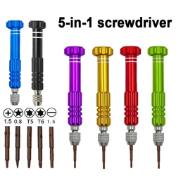 5 In 1 Magnetic Screwdriver Set Aluminum alloy Disassembly Key Screw driver For DIY Mobile Iphone Repair Samsung Sony Hand Tools