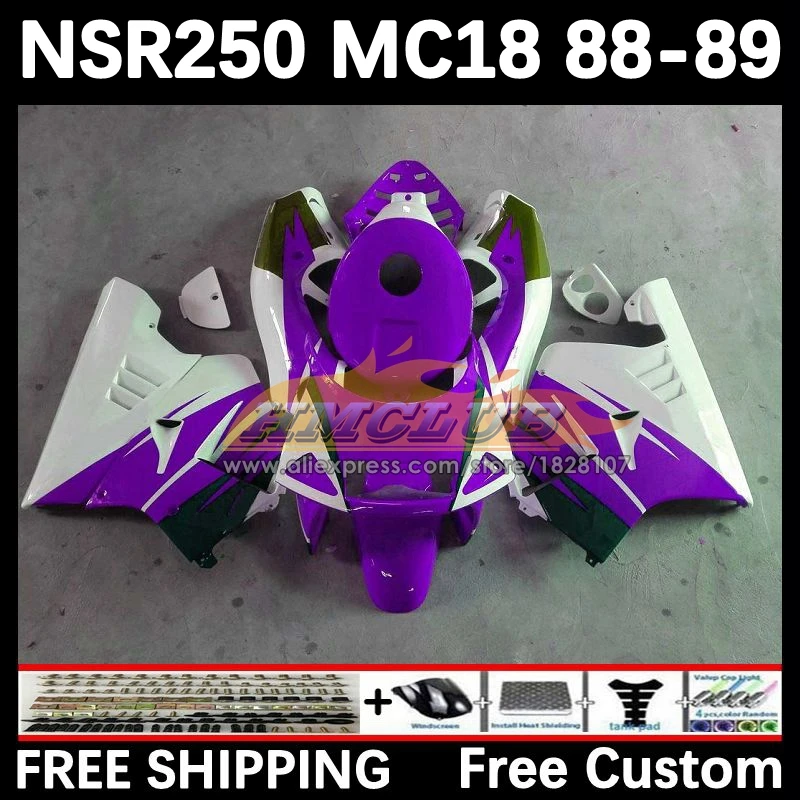 Body For HONDA NSR 250 R MC18 PGM2 NSR 250R NS250 NSR250R hot purple 88 89 93No.143 MC16 NSR250 R RR NSR250RR 1988 1989 Fairing