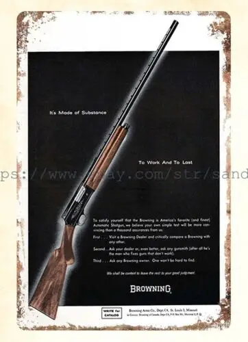 1961 A-5 Shotgun firearm metal tin sign poster cafe bar online