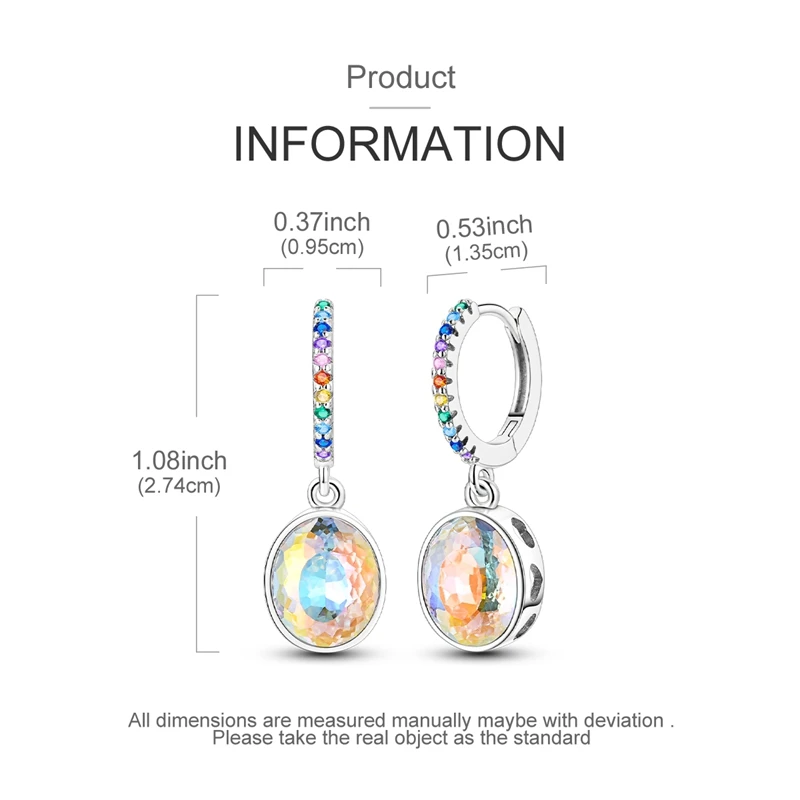 925 فضة أقراط النساء تألق المبهر البيضاوي الأحجار الكريمة انخفاض القرط لهدايا مجوهرات الزفاف الذكرى #4