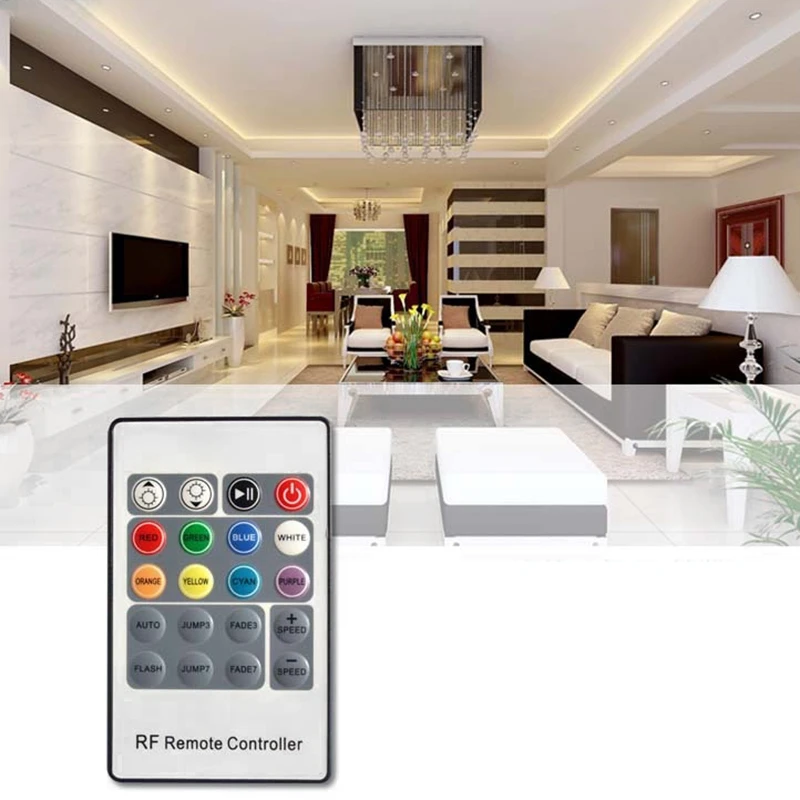 LED Controller 12-24V Low Pressure RF Colorful 20-Key Remote Control RGB Light Bar Dimming Controller