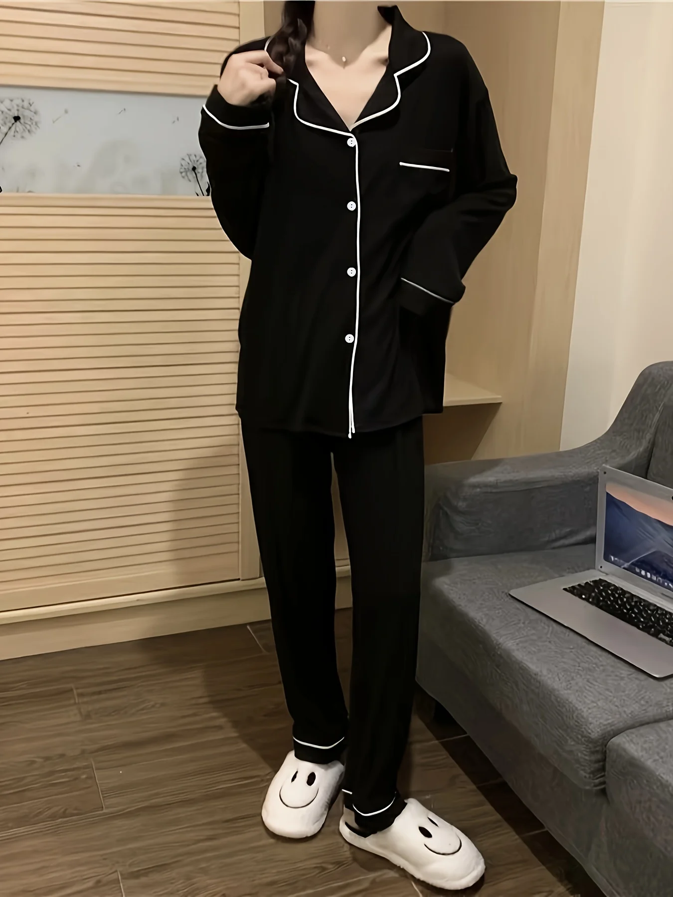 

High-value New Pajamas for Women, Autumn/Winter Style Simple Casual Set Sweet Homewear