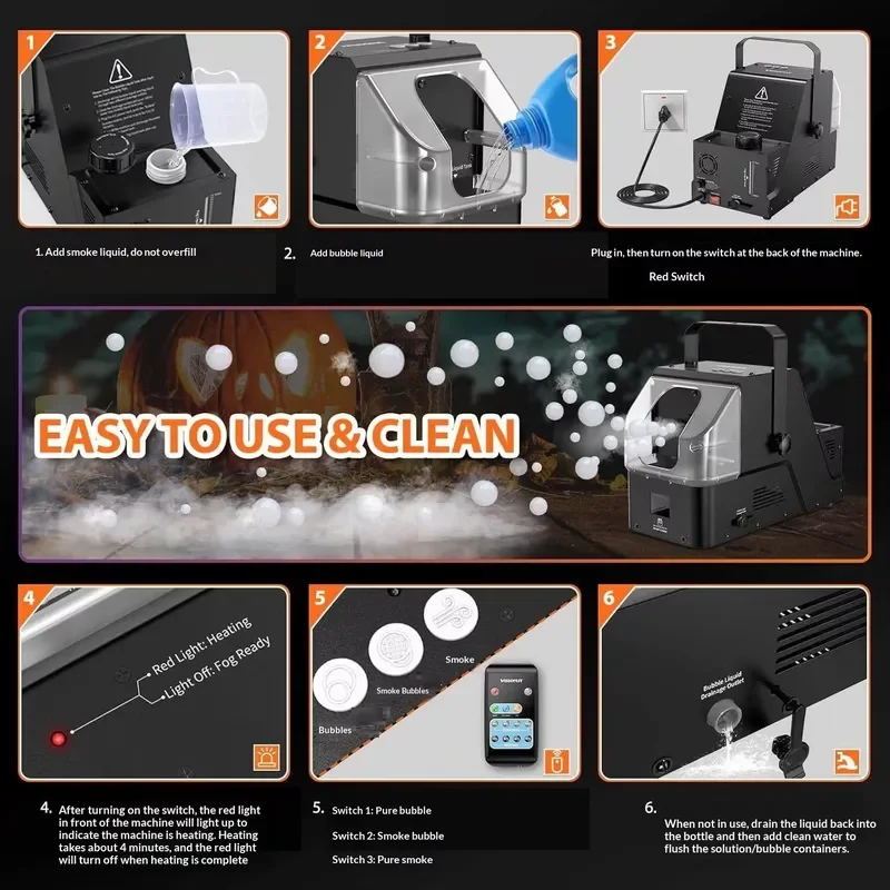 Fully Automatic Smoke Bubble Machine for Stage Wedding Party Bar KTV Opening Commercial Event Plastic Toy with Three