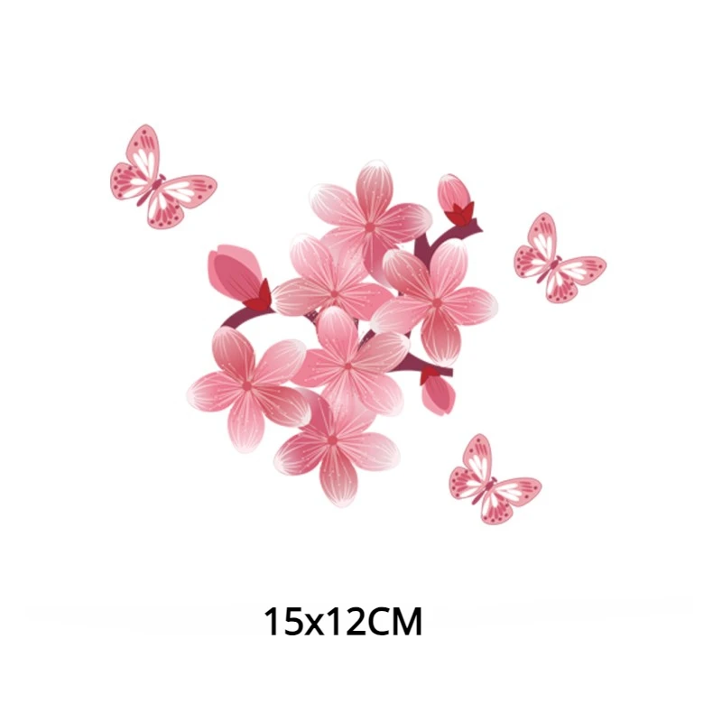 Butterfly Sakura Flower Sticker Waterproof Vinyl Decal for Car Motorcycle Body Windshield Bumper Fuel Tank Decor