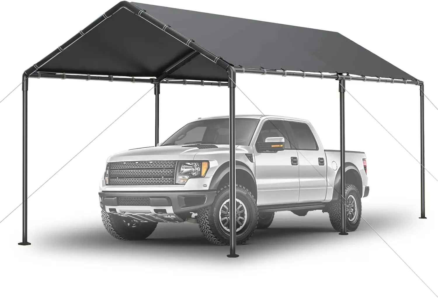10 x 20 FT Carport Canopy Heavy Duty Portable Garage Shelter Outdoor Car Tent Tarp For Party Vehicle Storage Organizer Rack Holder Display Counter Grey