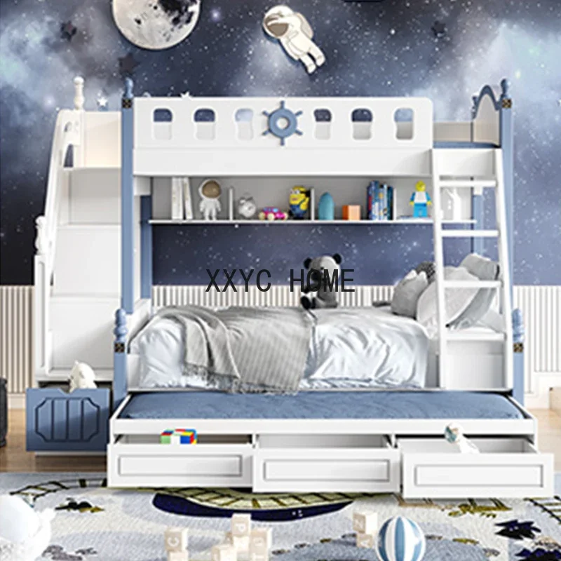 Bedroom Loft Children Beds Princess Luxury Storage Baby Children Beds Girl Modern Camas Infantiles Kids Bed Set Furniture BL50CB