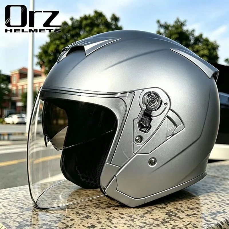 Hot Motorcbike 4/3 Helmet Dual Lens Capacity De Moto Helmet Half Face Summer Casco Moto Street Four Seasons Bluetooth Helmet