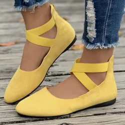 Europejskie i amerykańskie buty damskie 2024 Summer New Simple Set Foot Shallow Mouth Flat Bottom Buty damskie Zapatos Mujer