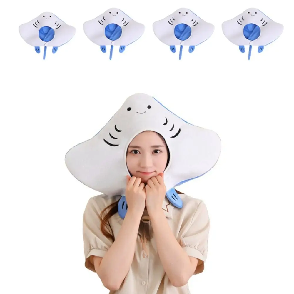 Hair Accessories Fish Shape Stingray Costume Hat Cute Funny Cartoon Fish Headgear Hat Halloween Cosplay