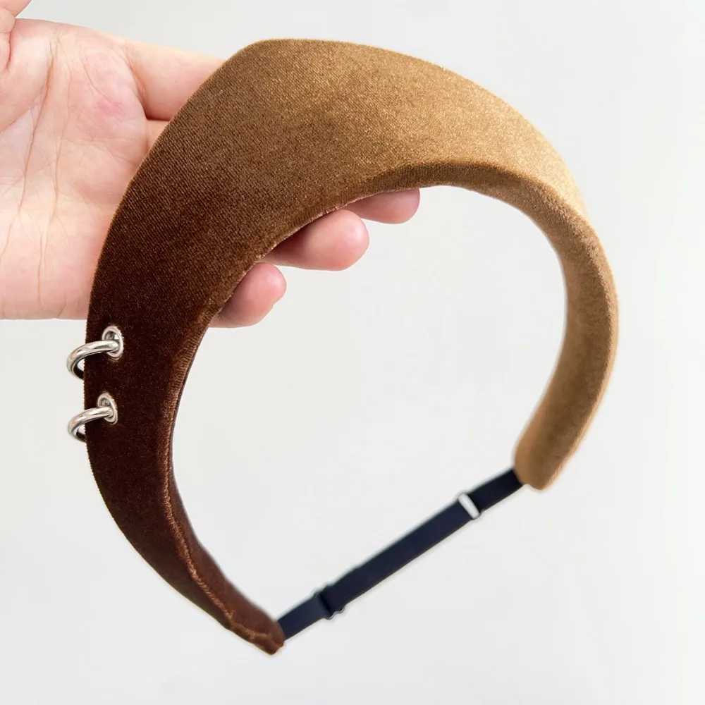 

Элегантная бархатная женская повязка для волос, противоскользящая заколка для волос с широким краем, повязка на голову в британском стиле, круглое кольцо, треугольная повязка на голову, аксессуары для волос